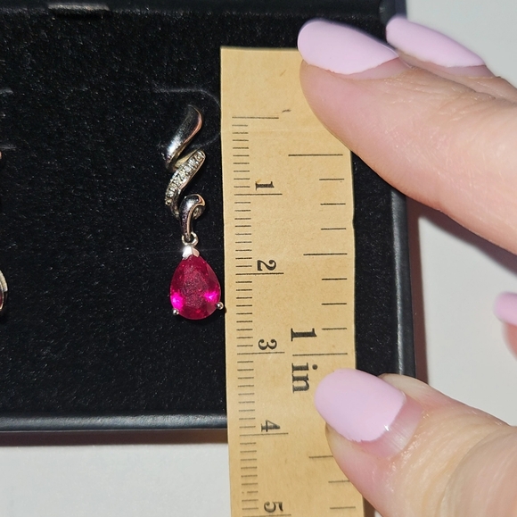 Ruby and Diamond Earrings - Picture 3 of 3